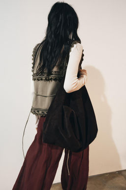 ZW COLLECTION EMBROIDERED WAISTCOAT WITH BELT - Zara фото 3