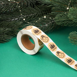 Наклейки новогодние в рулоне Christmas, для декора и подарков, 500 шт., 2.5?2.5 см