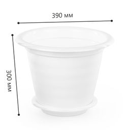 Горшок цв."Виола" 16л. с под.белый М1348