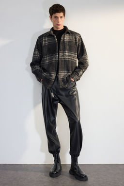 TRENDYOL MAN Siyah Oversize Fit K?sl?k Kareli Oduncu Gomlek Ceket TMNAW25GO00025 - Trendyolmilla фото 3