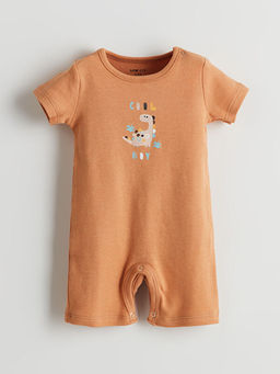 Bisiklet Yaka Bask?l? Erkek Bebek Tulum