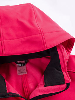 Парка спортивная женская с капюшоном softshell красного цвета 9568Kr - Mtforce фото 15