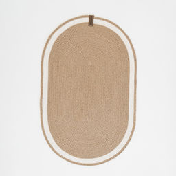 Коврик из джута овальный 50х80 см с белым кантом - Уютности фото 3