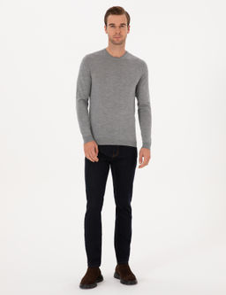 Gri Slim Fit Kazak - Cacharel фото 4