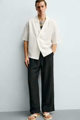 CAMISA KIMONO VISCOSA - LINO / Blanco roto - Zara фото 7