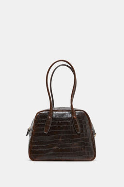EMBOSSED LEATHER BOWLING BAG - Zara фото 3