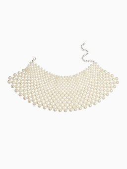 Колье-чокер жемчуг Богема. Россыпь, белое, d=8/10/12