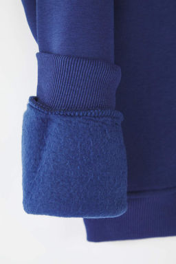 TRENDYOL MAN Siyah Oversize/Genis Kesim Pamuklu Basic Ici Polarl? Kal?n Sweatshirt TMNAW25SW00011 - Trendyolmilla фото 8
