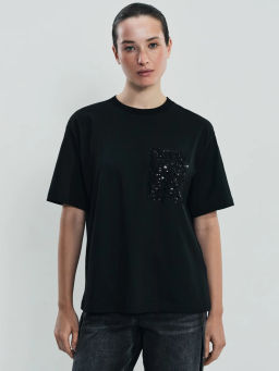 Футболка из хлопка с декоративным карманом / Zarina