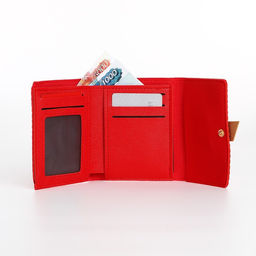 Кошелёк на кнопке, цвет красный - Simaland фото 4