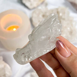 Фигурка резная "Дракон" из молочного Кварца