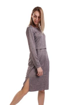 ПЛАТЬЕ ПЛ472 СЕРО-РОЗОВОЕ