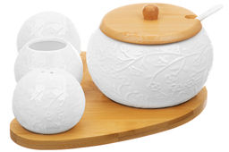 Набор 4 пр.-20*17*9 см Веточки-цветочки Сахарница+Вазочка под зуб.и набор для спец.2 пр.на бам.под - Elan gallery фото 5