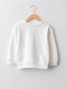 Bisiklet Yaka Bask?l? Uzun Kollu K?z ?ocuk Sweatshirt - Waikiki фото 2