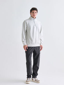 Fermuarl? Dik Yaka Erkek Sweatshirt