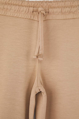 Antrasit-Bej Pamuklu 2li Duz/Basic Beli Lastikli Orme K?z Cocuk Pantolon TKDAW26TA00002 - Trendyolmilla фото 3