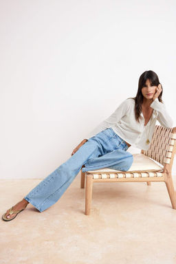 Mavi Yuksek Bel Wide Leg Tencel Kar?s?ml? Jeans TWOSS26JE00194 - Trendyolmilla фото 2