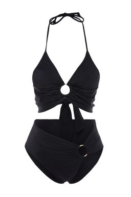 TRENDYOLMILLA Yesil Bralette Aksesuarl? Yuksek Bel Regular Bikini Tak?m? TBESS23BT00073  фото 7