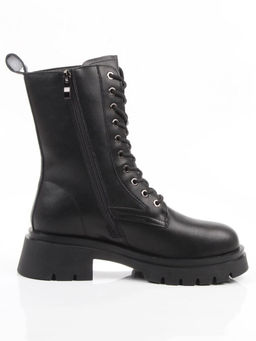 04-PAX86-1Z BLACK Ботинки зимние женские (натуральная кожа, 100% шерсть)