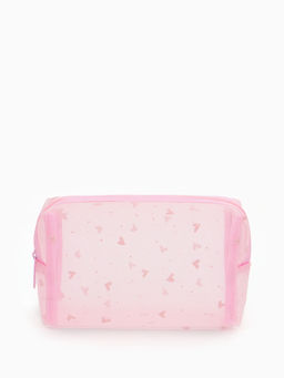 Косметичка дор Сердца, сетка 18*7,5*10, отд на молнии, розовый