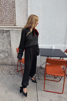 KNIT JUMPER WITH RIBBED TRIMS - Zara фото 4