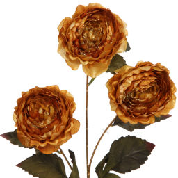 Искусственные цветы "FLOWERS GLAMOUR" 63см Пионы 3 цветка золотые