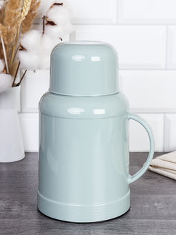 Термос 1 л со стеклянной колбой Ретро / B-929 /уп 20/ Лазурный