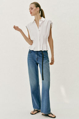 CUERPO PINZAS CON LINO / Blanco