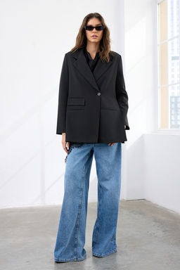 TRENDYOLMILLA Haki Oversize Astarl? Dokuma Blazer Ceket TWOAW24BC00070  фото 3