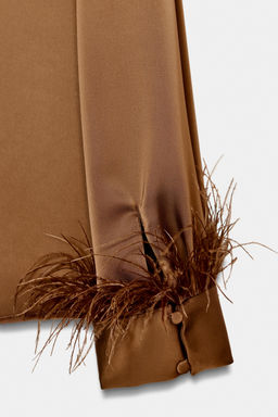 FEATHER SATIN BLOUSE - Zara фото 9