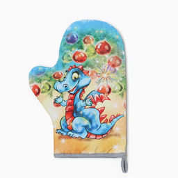 Варежка-прихватка Новогодние игрушки 20х28 см, 35% хл, 65% пэ, ватин 250 г/м2 - Доляна фото 2