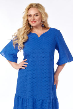 Платье хлопковое из шитья летнее синее - Almond фото 6