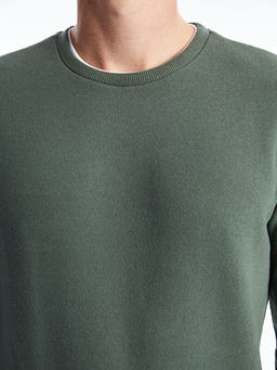Bisiklet Yaka Uzun Kollu Erkek Sweatshirt