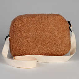 Плюшевая сумка тедди кросс-боди, бежевая