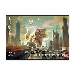 Цена за 5 шт. Альбом для рисования на скобе ErichKrause Big City Cats, А4, 40 листов_MIX-PACK  фото 3
