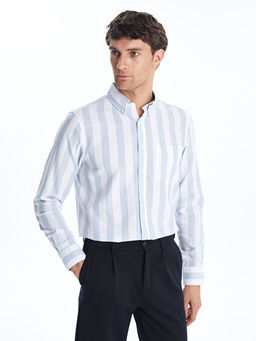 Regular Fit Uzun Kollu ?izgili Erkek G?mlek