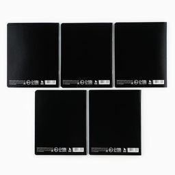 Цена за 3 шт. Тетрадь в клетку, 48 л., А5, на скрепке, блок №1 «Просто черная тетрадь» софт-тач, уф-лак, МИКС