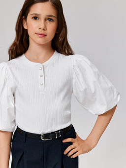 ACOOLA / Блузка детская для девочек Veronika белый  фото 2