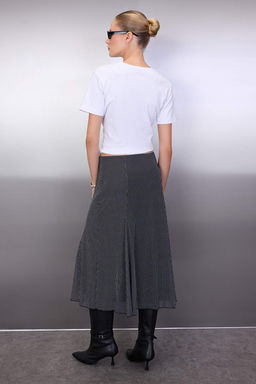 Siyah Puantiyeli Godeli Midi Orme Tul Etek TWOAW26ET00068 - Trendyolmilla фото 6