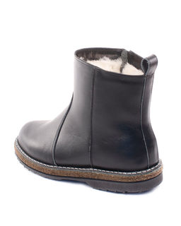 Ботинки женские на войлочной подошве, кожа, овчина, молния.