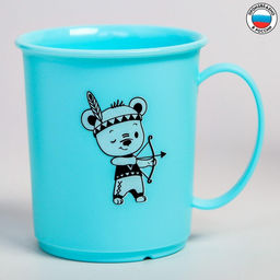Кружка с декором 180 мл, детская, пластиковая, МИКС
