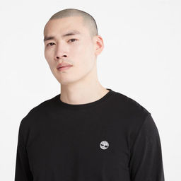 Мужская футболка с длинным рукавом Timberland Longsleeve Dun-River Crew Slim черная  фото 3