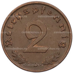 Монета 2 рейхспфеннига 1937 года D Германия