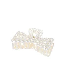 Цена за 12 шт. Крабик для волос «Синтия», бант галант, 9 см, белый