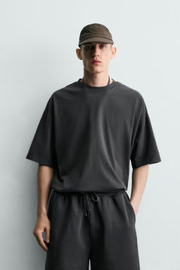 CAMISETA B?SICA LAVADA / Antracita oscuro - Zara фото 2
