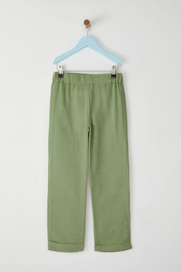 Bej Erkek Cocuk %100 Pamuk Balon Fit Beli Lastikli Dokuma Pantolon TKDSS25PL00006 - Trendyolmilla фото 9