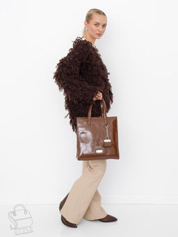 Сумка женская кожаная 91147SP brown Velina Fabbaino-Safenta в Новосибирске