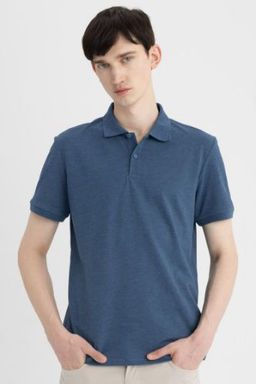 Regular Fit K?sa Kollu Basic Duz Polo Tisort