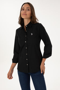 Kad_n Siyah Uzun Kollu Basic G_mlek