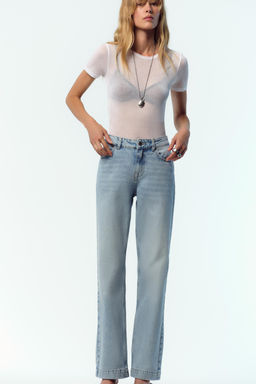 JEANS Z.04 STRAIGHT MID-WAIST FULL LENGTH - Zara фото 21